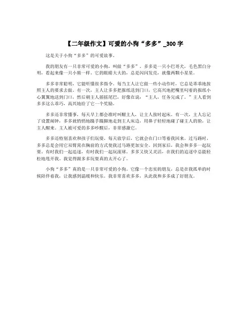 【二年级作文】可爱的小狗“多多”_300字