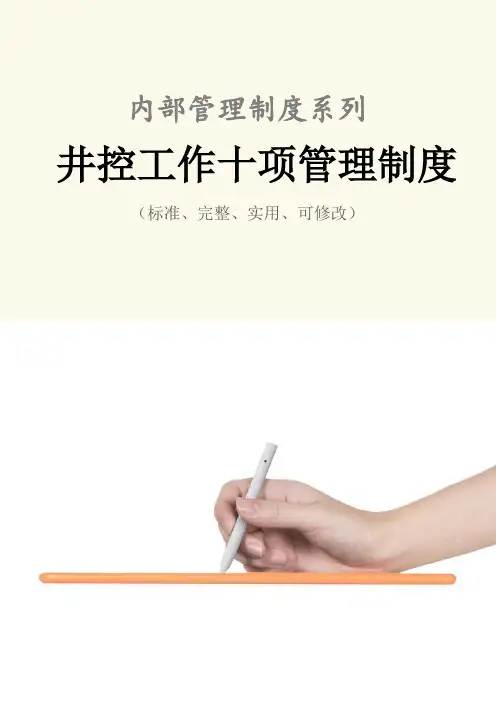 井控工作十项管理制度范本