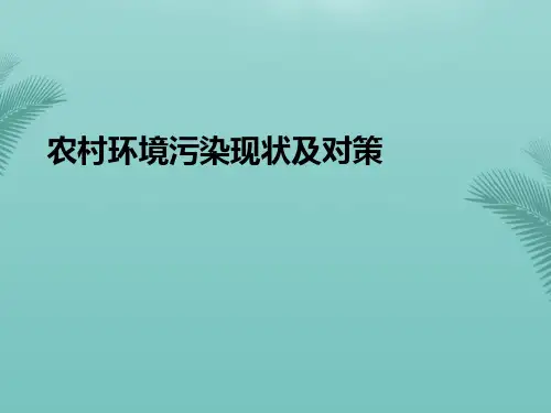 农村环境污染现状及对策(精选优秀)PPT