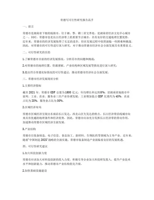 常德写可行性研究报告高手