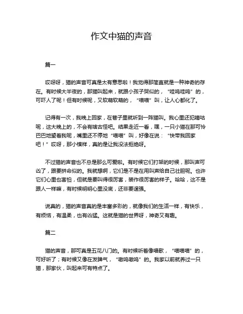 作文中猫的声音