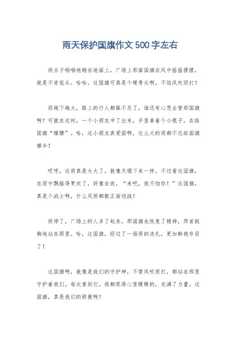 雨天保护国旗作文500字左右