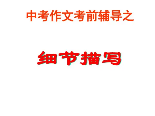 中考作文辅导之细节描写