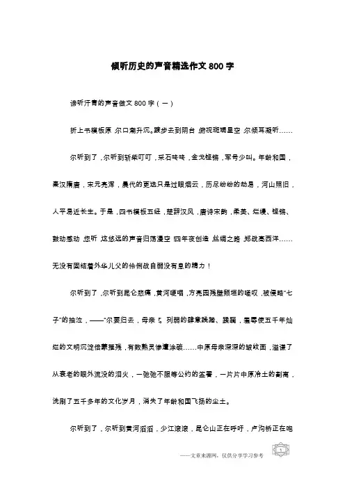 倾听历史的声音精选作文800字