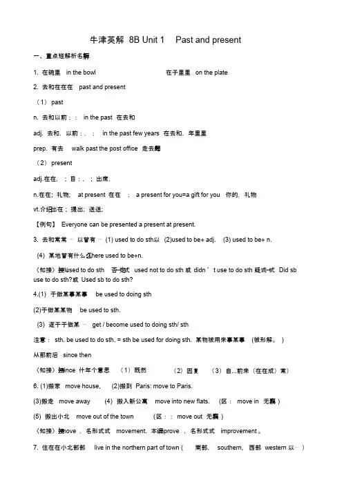 牛津译林版英语八年级下册-8B-Unit1-知识点总结汇总