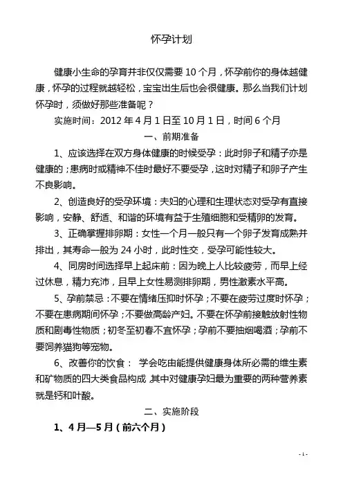 怀孕计划