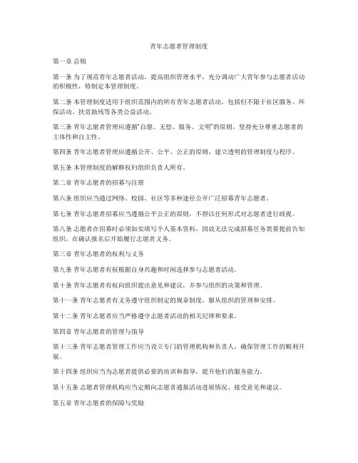 青年志愿者管理制度