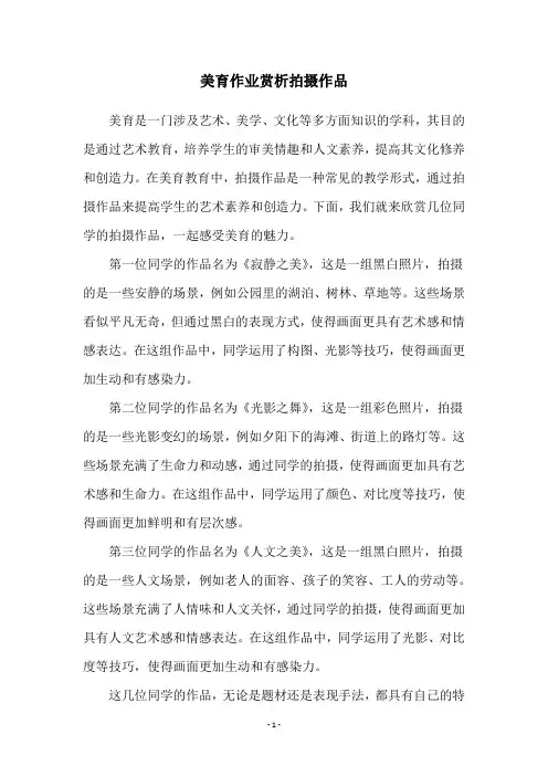 美育作业赏析拍摄作品