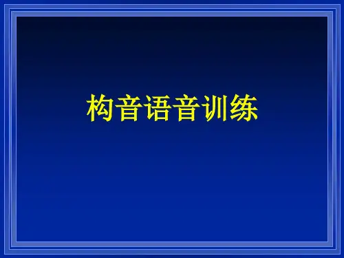 构音语音障碍的治疗构音语音训练A的使用PPT课件