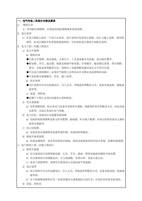 二次机电设计任务书