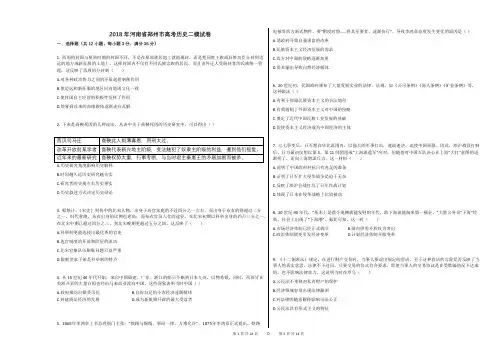 2018年河南省郑州市高考历史二模试卷