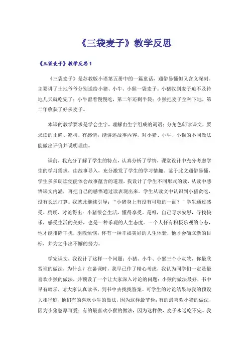 《三袋麦子》教学反思