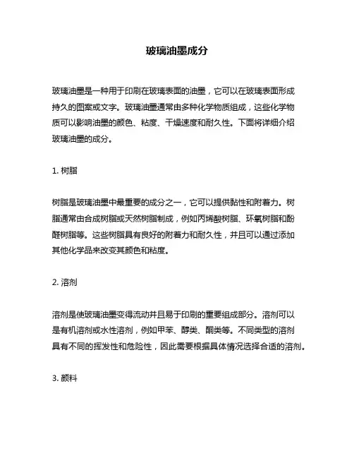 玻璃油墨成分