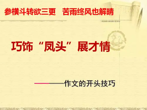 新材料作文的开头技巧