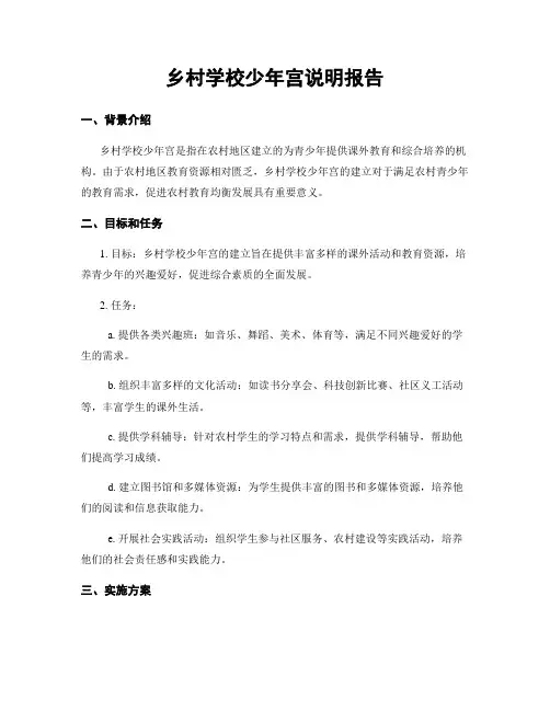 乡村学校少年宫说明报告