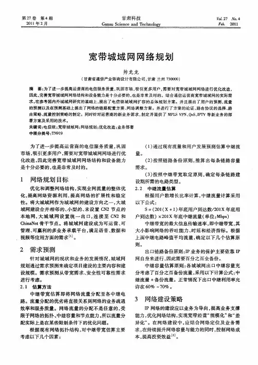 宽带城域网网络规划