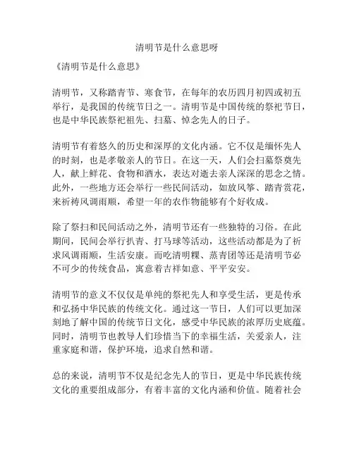 清明节是什么意思呀