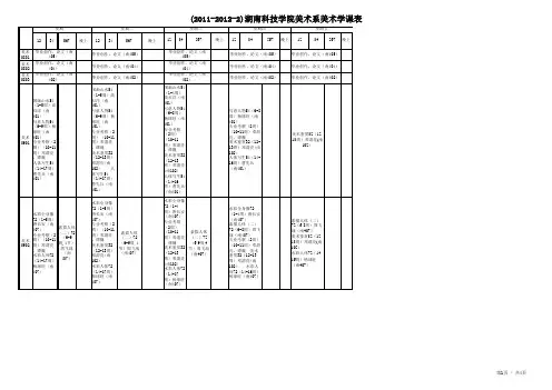2012年上期美术学课表