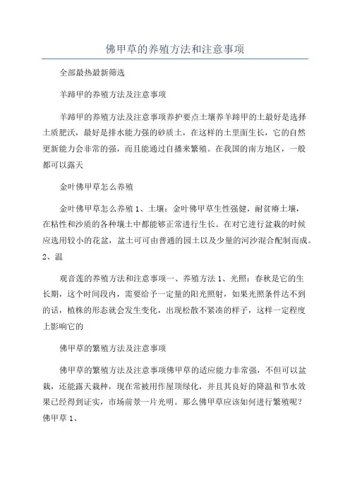 佛甲草的养殖方法和注意事项