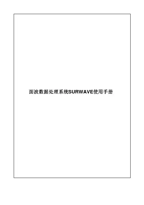 面波数据处理系统SURWAVE使用手册