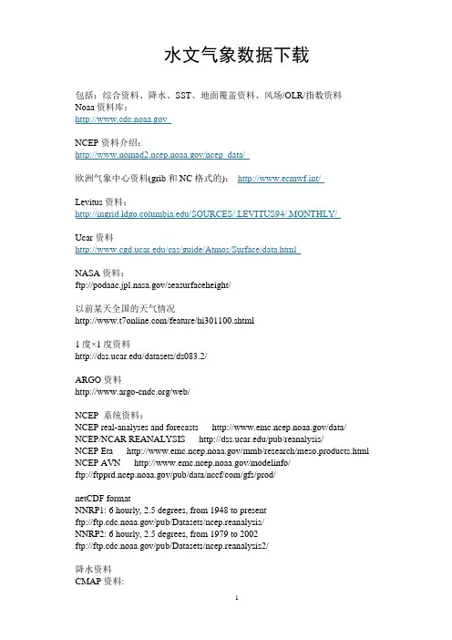 水文气象数据下载