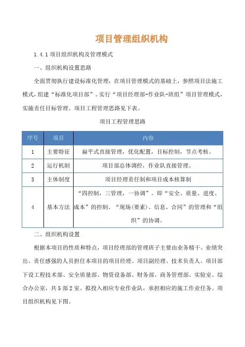项目管理组织机构