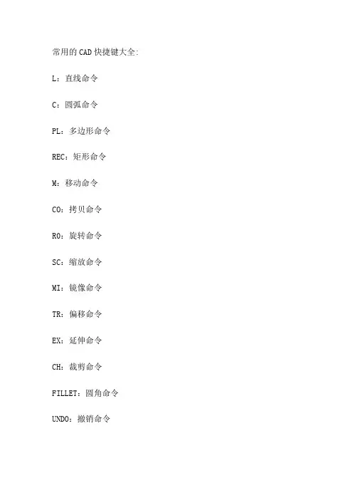 CAD快捷键大全