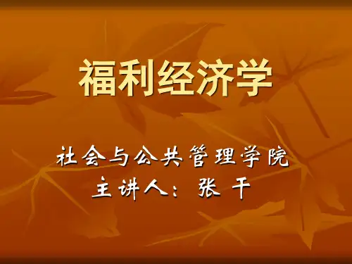 第一章福利经济学概述