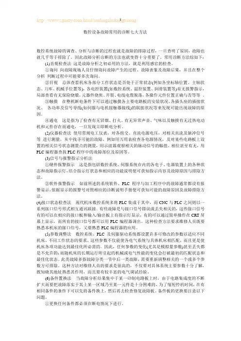 数控设备故障常用的诊断七大方法