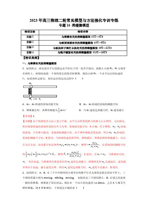 专题16 类碰撞模型(解析版)