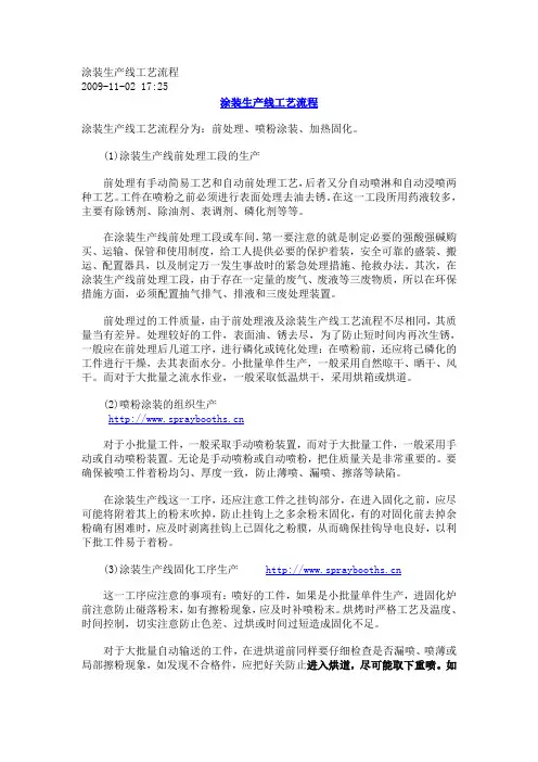 涂装生产线工艺流程