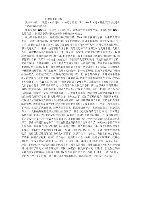 企业董事长自传