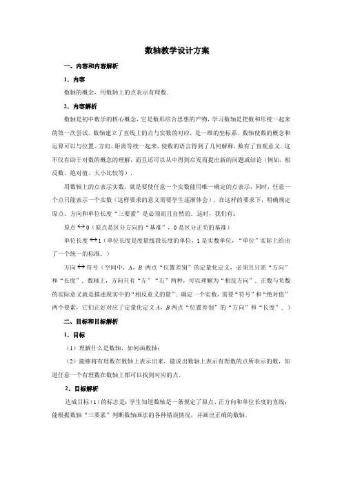 数轴教学设计方案 (1)