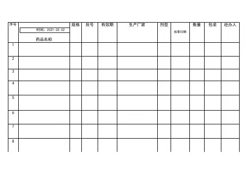 拆零药品登记表之欧阳术创编