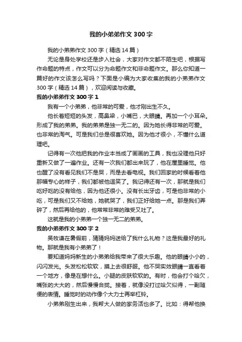 我的小弟弟作文300字（精选14篇）