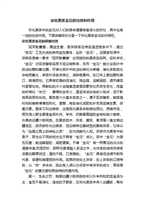 安化黑茶金花的功效和作用