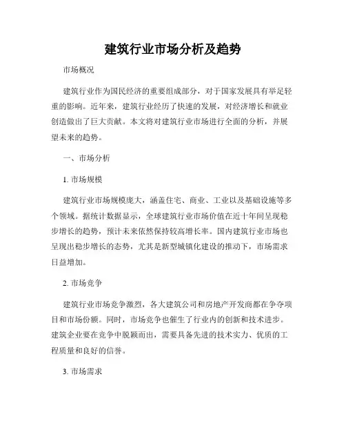建筑行业市场分析及趋势