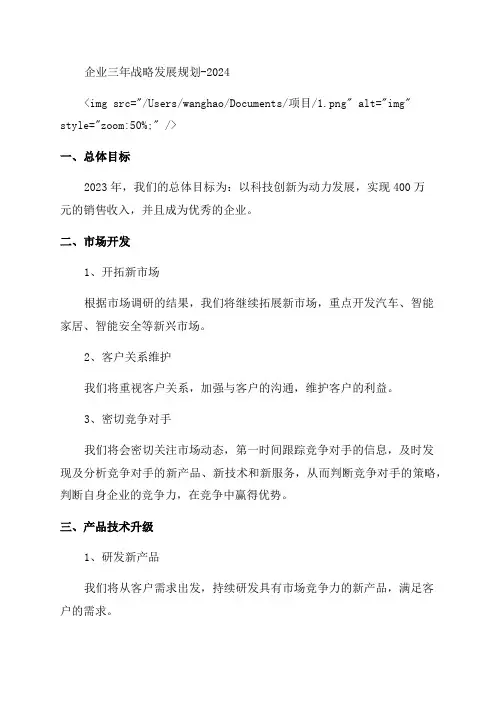 企业三年战略发展规划-2024
