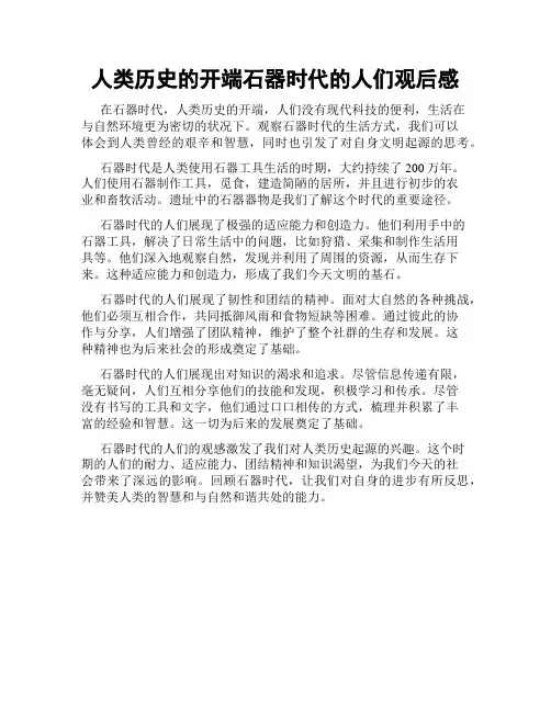 人类历史的开端石器时代的人们观后感