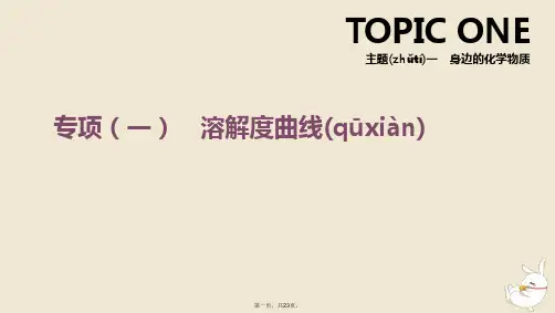 (全国版)中考化学复习 主题一 身边的化学物质 专项(一)溶解度曲线课件
