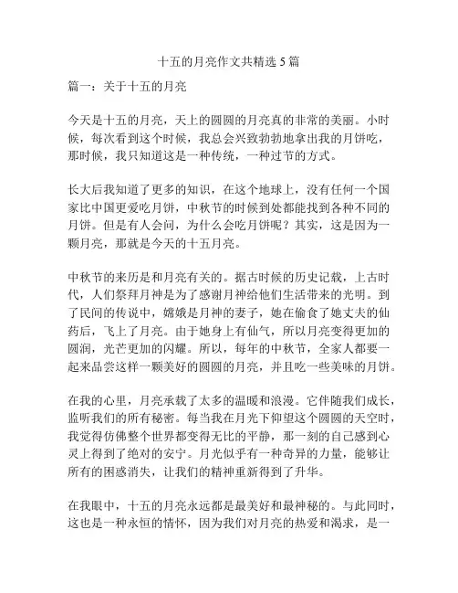 十五的月亮作文共精选5篇
