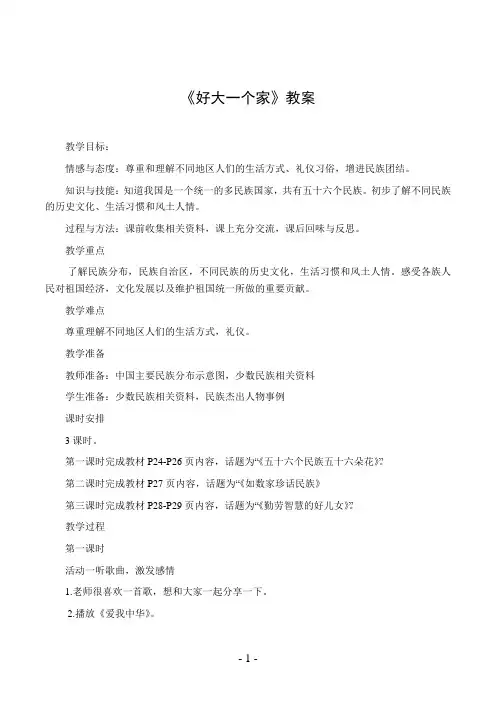 《好大一个家》教案