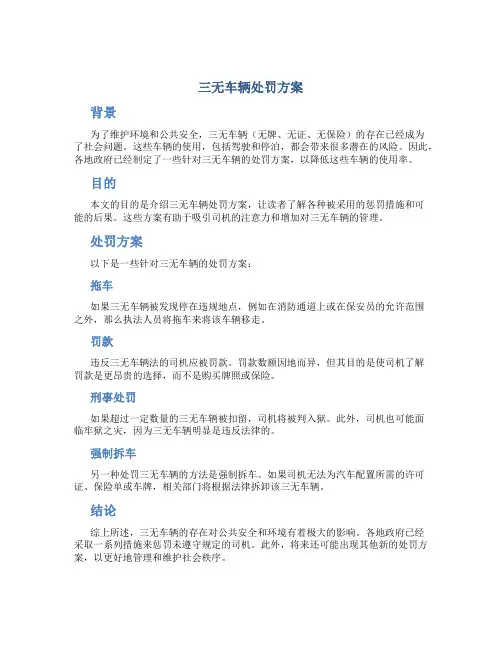 三无车辆处罚方案