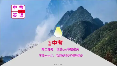 中考英语总复习 第二部分 语法专题过关 专题九 动词的时态和被动语态课件