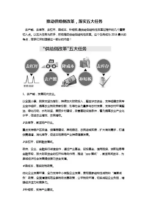 供给侧改革五个任务