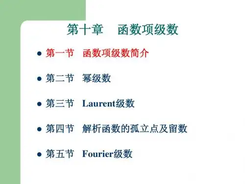 函数项级数简介