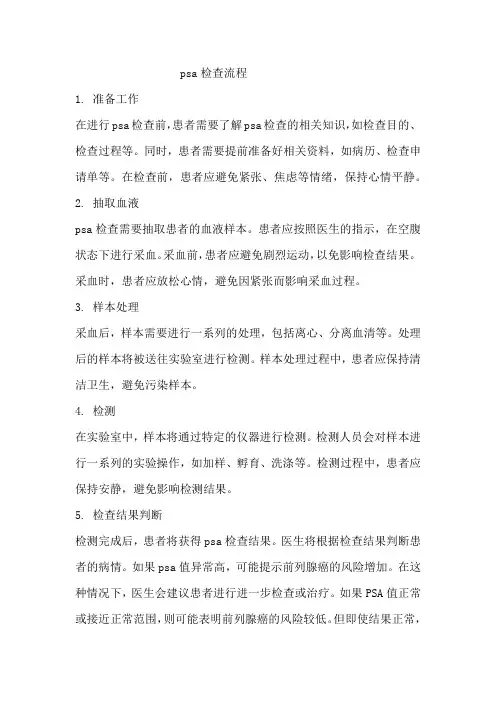 psa检查流程