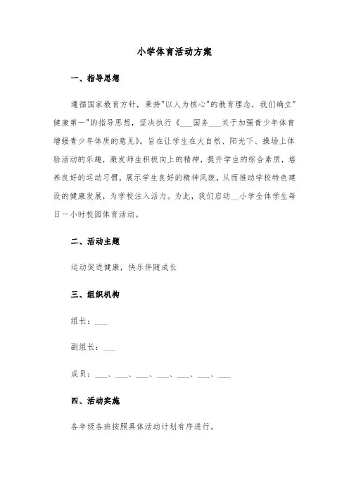 小学体育活动方案（六篇）