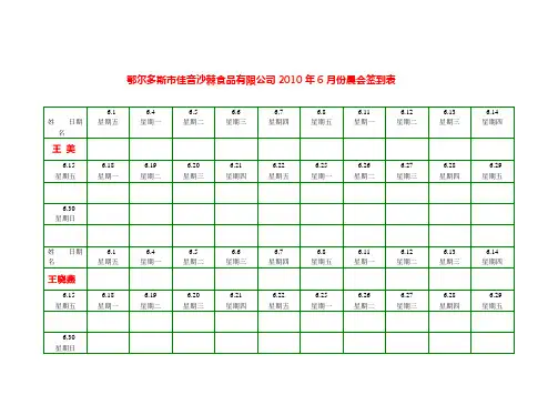 晨会签到表1