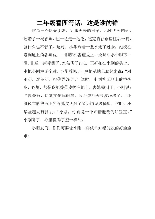 二年级看图写话：这是谁的错